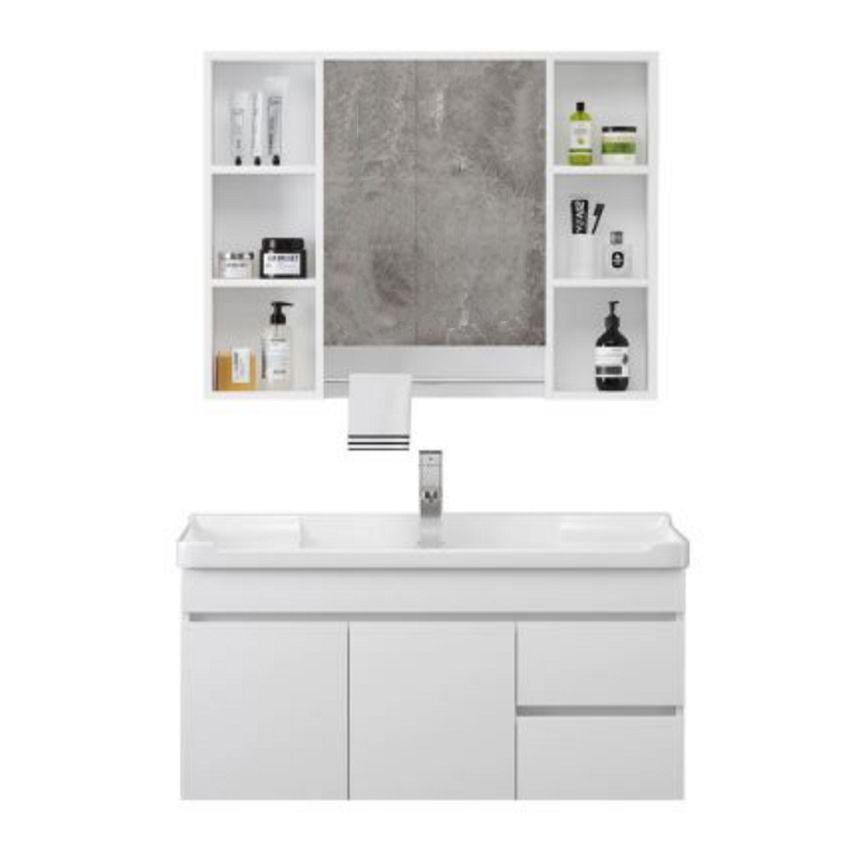 Wall Mount Single Bathroom Vanity Modern White Rectangular Wood Vanity Set Clearhalo 'Bathroom Remodel & Bathroom Fixtures' 'Bathroom Vanities' 'bathroom_vanities' 'Home Improvement' 'home_improvement' 'home_improvement_bathroom_vanities' 1200x1200_590df37e-e8a4-4ada-b0c6-6b53aa26d277