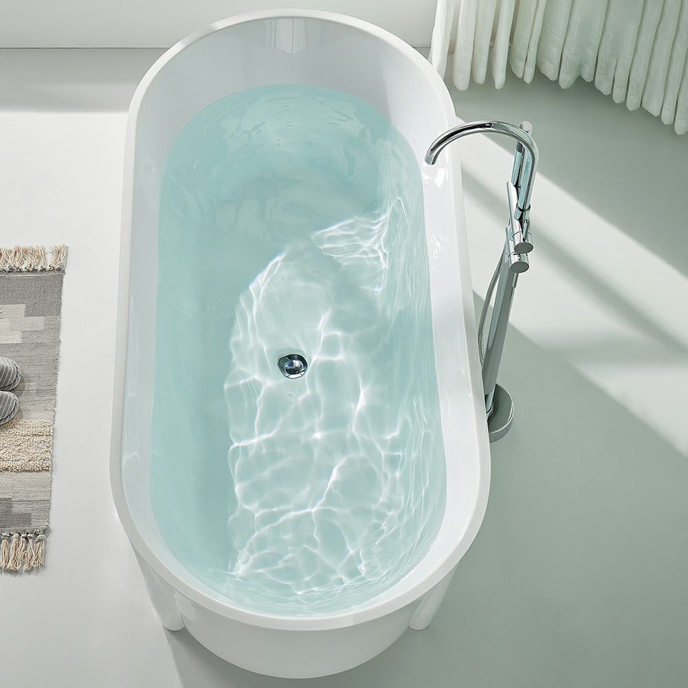 Modern Acrylic Oval Bathtub Freestanding Soaking Bathtub for Bathroom Clearhalo 'Bathroom Remodel & Bathroom Fixtures' 'Bathtubs' 'Home Improvement' 'home_improvement' 'home_improvement_bathtubs' 'Showers & Bathtubs' 1200x1200_5923b6fd-0451-4c5a-9ef1-fd72638ee64c