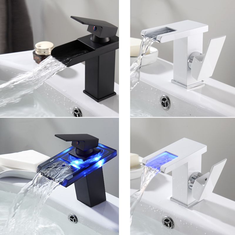 Waterfall Spout Vessel Sink Faucet Single Handle Square Faucet Clearhalo 'Accueil' 'Amélioration Domiciliaire' 'bathroom_sink_faucets' 'Ensembles de Lavabo & de Robinet de Toilette' 'home_improvement' 'home_improvement_bathroom_sink_faucets' 'Robinet de Lavabo de Salle de Bain' 'Rénovation et Équipement de Salle de Bain' 1200x1200_59399e9f-587f-4356-9a26-b8c4d21cfcbe