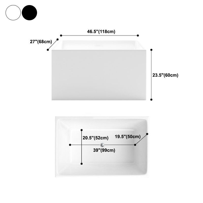 Modern Acrylic Alcove Bathtub 23.6" H Rectangular Bath Tub for Home Clearhalo 'Bathroom Remodel & Bathroom Fixtures' 'Bathtubs' 'Home Improvement' 'home_improvement' 'home_improvement_bathtubs' 'Showers & Bathtubs' 1200x1200_5951500b-52e5-4945-b726-6251af2e04dc