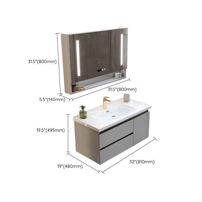 Wall Mount Sink Included Bathroom Vanity Set with Mirror Faucet Clearhalo 'Bathroom Remodel & Bathroom Fixtures' 'Bathroom Vanities' 'bathroom_vanities' 'Home Improvement' 'home_improvement' 'home_improvement_bathroom_vanities' 1200x1200_59898362-42e3-4bc0-9d1a-8fc5e75c8228
