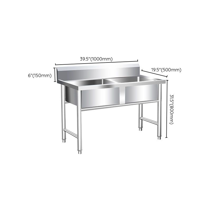 Classic Triple Bowl Sink Solid Color Stainless Steel Kitchen Sink with Faucets Clearhalo 'Home Improvement' 'home_improvement' 'home_improvement_kitchen_sinks' 'Kitchen Remodel & Kitchen Fixtures' 'Kitchen Sinks & Faucet Components' 'Kitchen Sinks' 'kitchen_sinks' 1200x1200_5990b469-7008-4946-98f7-940c48db8f90