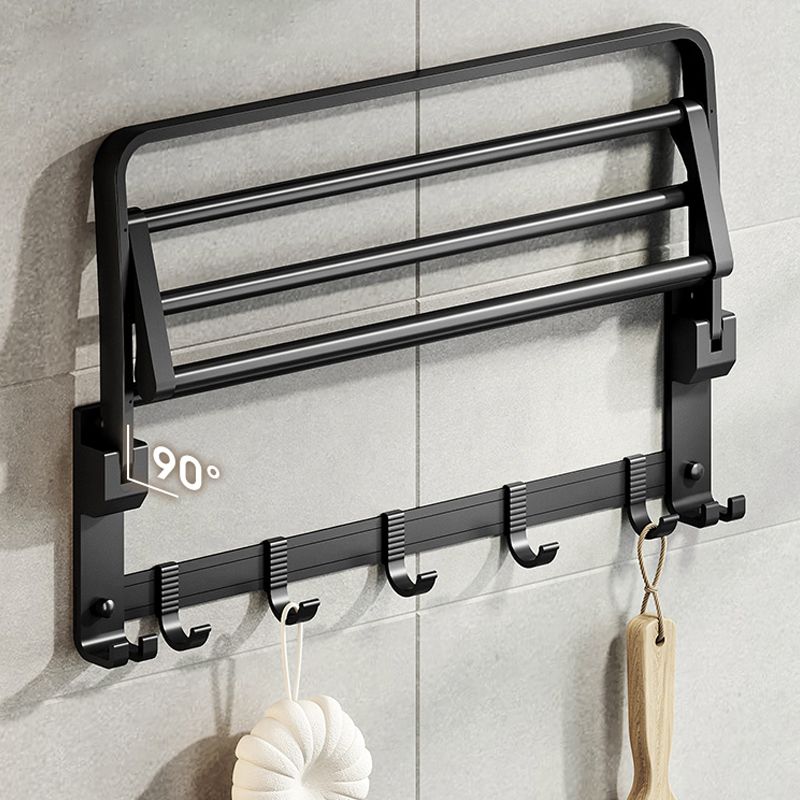 Contemporary Black Finish Bathroom Accessory Set with Bath Shelf/Towel Bar Clearhalo 'Bathroom Hardware Sets' 'Bathroom Hardware' 'Bathroom Remodel & Bathroom Fixtures' 'bathroom_hardware_sets' 'Home Improvement' 'home_improvement' 'home_improvement_bathroom_hardware_sets' 1200x1200_59a03f27-b07a-4e22-bd3a-c0be2d4d3923