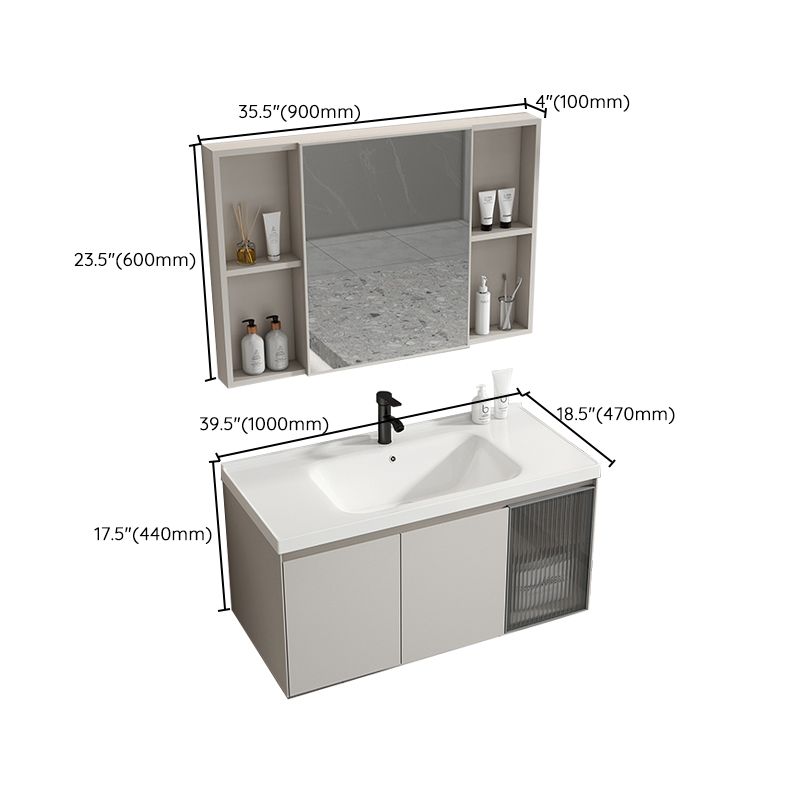 Metal Bathroom Vanity Set Single Sink Wall Mounted Bathroom Vanity Set Clearhalo 'Bathroom Remodel & Bathroom Fixtures' 'Bathroom Vanities' 'bathroom_vanities' 'Home Improvement' 'home_improvement' 'home_improvement_bathroom_vanities' 1200x1200_59b144c4-fa46-43b8-886e-8acdfc1af1e1