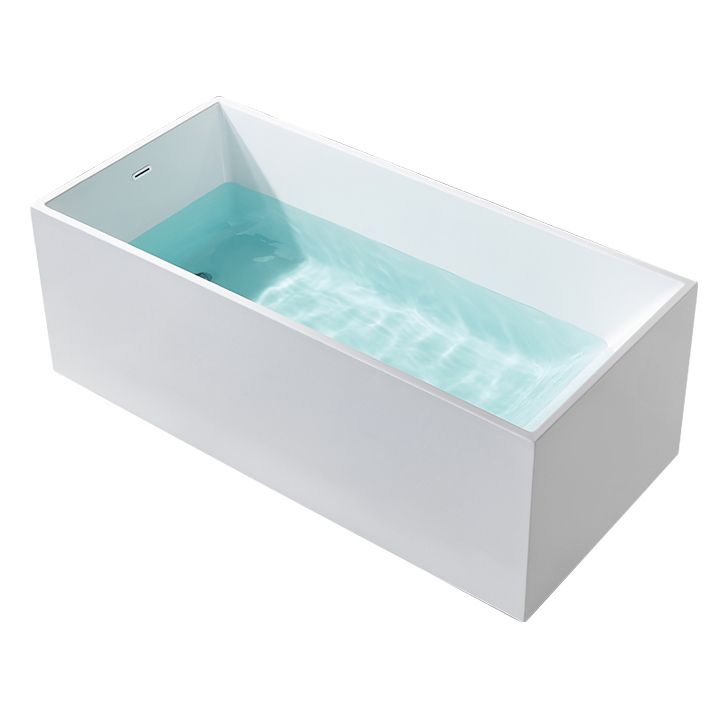 Modern Rectangle Acrylic Bathtub Freestand Soaking Bathtub with Drain Bath Tub Clearhalo 'Bathroom Remodel & Bathroom Fixtures' 'Bathtubs' 'Home Improvement' 'home_improvement' 'home_improvement_bathtubs' 'Showers & Bathtubs' 1200x1200_59c36f5d-e248-40a9-af75-eb02b233d935