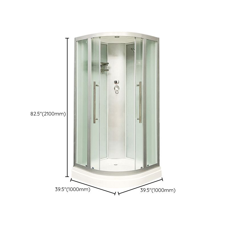 Round Double Sliding Shower Stall Corner Tempered Glass Shower Stall Clearhalo 'Bathroom Remodel & Bathroom Fixtures' 'Home Improvement' 'home_improvement' 'home_improvement_shower_stalls_enclosures' 'Shower Stalls & Enclosures' 'shower_stalls_enclosures' 'Showers & Bathtubs' 1200x1200_59c8e7fd-fe36-46da-9dd1-6d8da28920f5