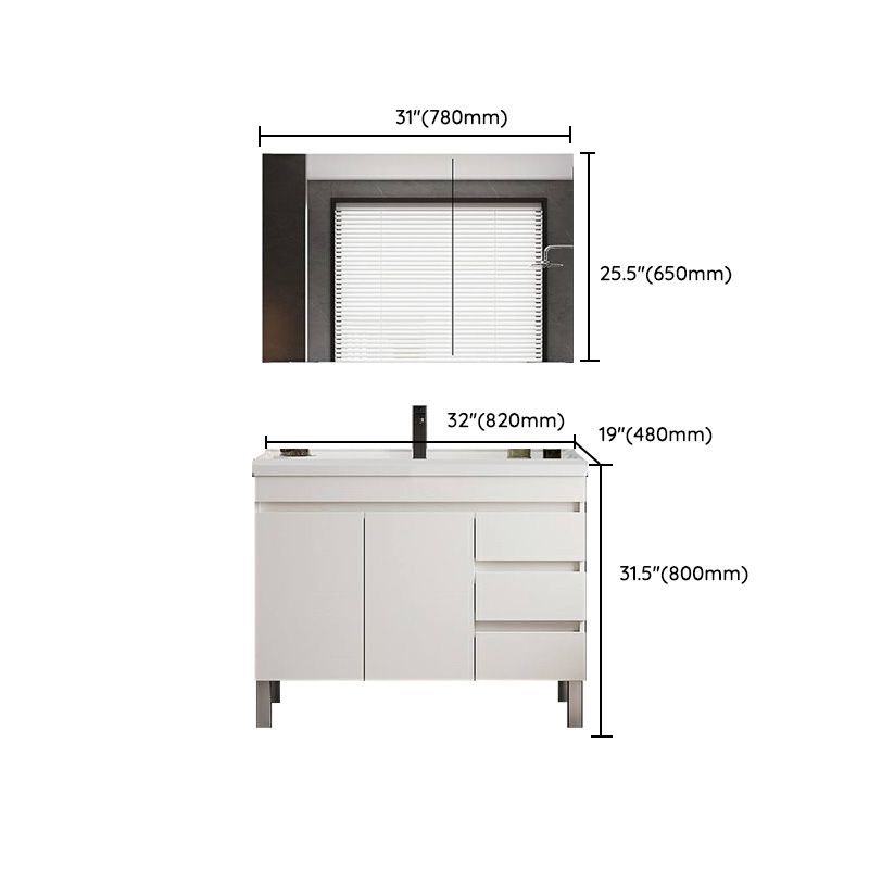 White Modern Wood Rectangular Open Console with Sink Set Faucet Included Clearhalo 'Bathroom Remodel & Bathroom Fixtures' 'Bathroom Vanities' 'bathroom_vanities' 'Home Improvement' 'home_improvement' 'home_improvement_bathroom_vanities' 1200x1200_59dadfc7-0b55-401f-913d-cea2ce68255a