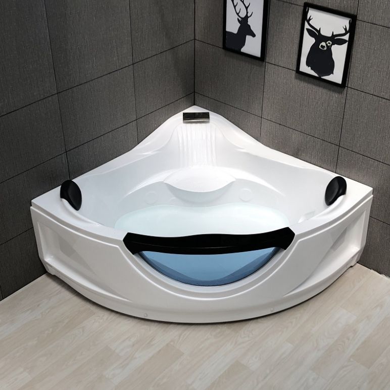 Modern Corner Bathtub Acrylic Soaking White Back to Wall Bathtub Clearhalo 'Bathroom Remodel & Bathroom Fixtures' 'Bathtubs' 'Home Improvement' 'home_improvement' 'home_improvement_bathtubs' 'Showers & Bathtubs' 1200x1200_5a38dbe0-8637-4577-818e-f9ad45b001ec