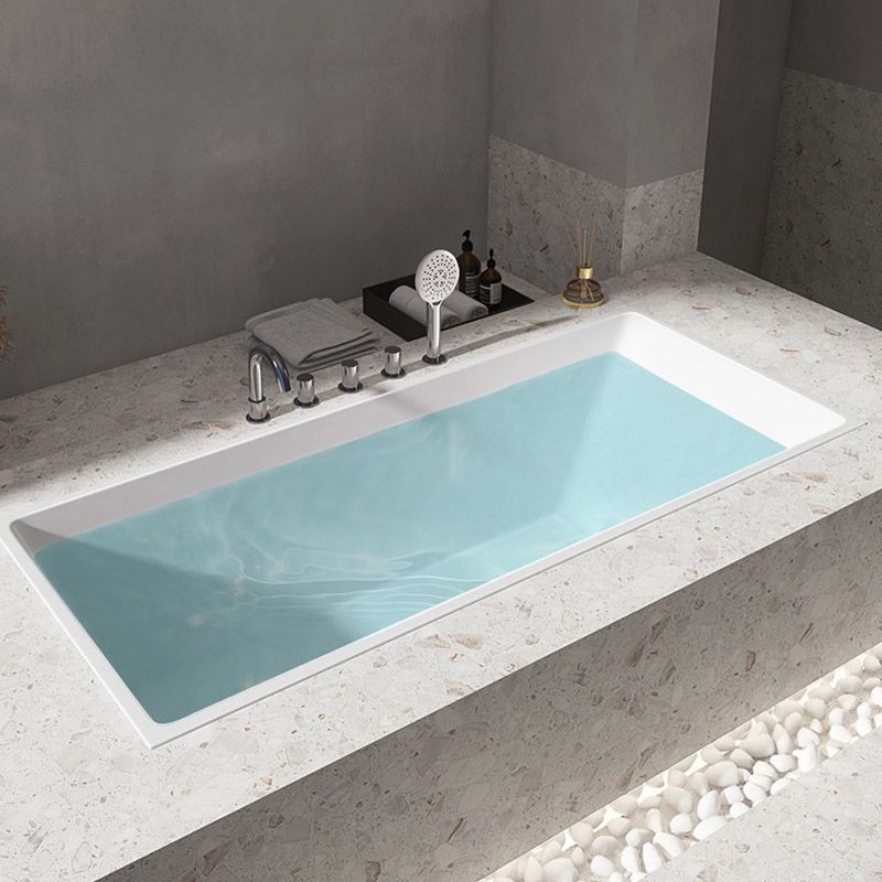 Modern White Embedded Bathtub Acrylic Rectangle with Drain Bath Tub Clearhalo 'Bathroom Remodel & Bathroom Fixtures' 'Bathtubs' 'Home Improvement' 'home_improvement' 'home_improvement_bathtubs' 'Showers & Bathtubs' 1200x1200_5a3cfa1a-2c9b-46ff-9e44-4dbd9875be66