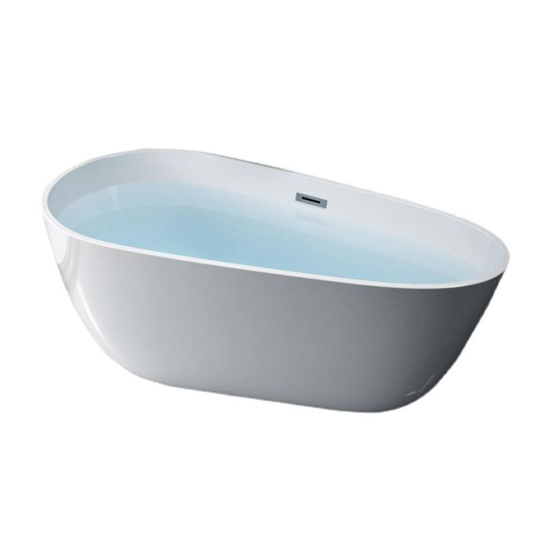 Modern Acrylic Bathtub Freestanding Soaking Bathtub with Drain Bathtub and Overflow Hole Clearhalo 'Bathroom Remodel & Bathroom Fixtures' 'Bathtubs' 'Home Improvement' 'home_improvement' 'home_improvement_bathtubs' 'Showers & Bathtubs' 1200x1200_5a4d6a8e-9ff8-4561-840a-c3ce5fae94c1