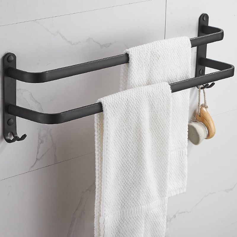 Modern Black Aluminum Bath Hardware Set Towel Bar Bathroom Hardware Clearhalo 'Bathroom Hardware Sets' 'Bathroom Hardware' 'Bathroom Remodel & Bathroom Fixtures' 'bathroom_hardware_sets' 'Home Improvement' 'home_improvement' 'home_improvement_bathroom_hardware_sets' 1200x1200_5a6b755e-f78f-4e51-9b39-cd2dae0dc002