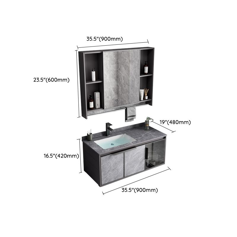 Metal Bathroom Sink Vanity Wall-Mounted Bathroom Vanity with Sink Included Clearhalo 'Bathroom Remodel & Bathroom Fixtures' 'Bathroom Vanities' 'bathroom_vanities' 'Home Improvement' 'home_improvement' 'home_improvement_bathroom_vanities' 1200x1200_5a6bf77d-c15a-41ae-b328-12856fae53fb