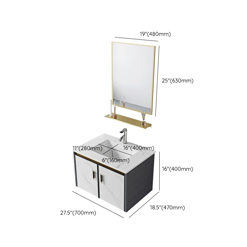 Modern Style Bath Vanity Dirt Resistant Wall Mount Bath Vanity with Faucet Clearhalo 'Bathroom Remodel & Bathroom Fixtures' 'Bathroom Vanities' 'bathroom_vanities' 'Home Improvement' 'home_improvement' 'home_improvement_bathroom_vanities' 1200x1200_5a8e7b1e-46be-4b49-a5f4-945d5f5a0977