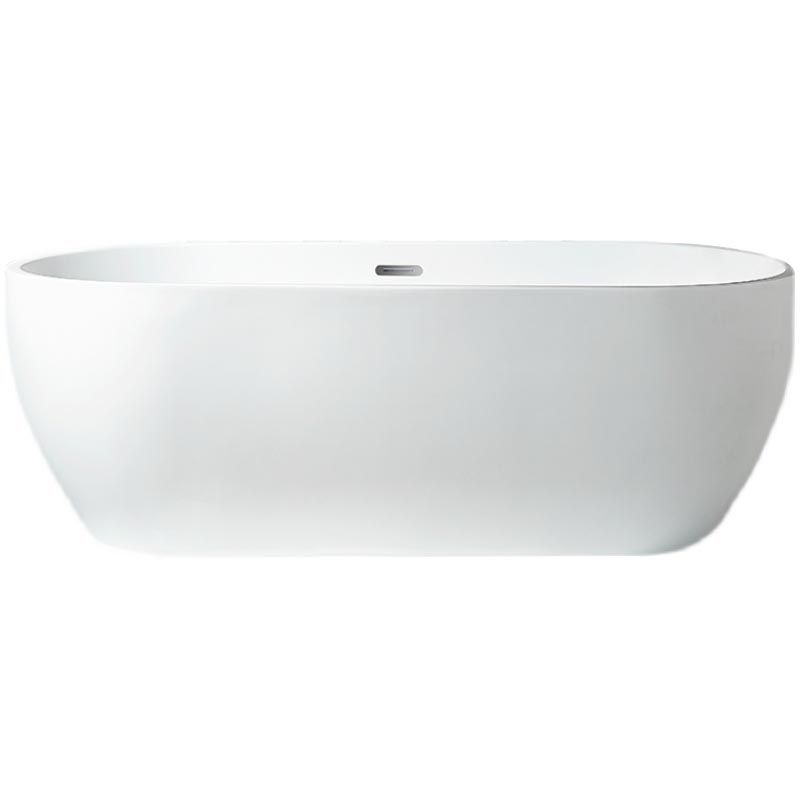 Modern White Acrylic Bath Tub Oval Freestanding Bathtub for Home Clearhalo 'Bathroom Remodel & Bathroom Fixtures' 'Bathtubs' 'Home Improvement' 'home_improvement' 'home_improvement_bathtubs' 'Showers & Bathtubs' 1200x1200_5aaa96d0-1e00-4326-8e57-ddcba9262aaf