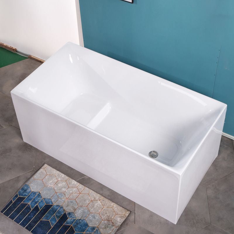 Modern Acrylic Freestanding Back to Wall Bathtub Soaking Rectangular Bath Tub Clearhalo 'Bathroom Remodel & Bathroom Fixtures' 'Bathtubs' 'Home Improvement' 'home_improvement' 'home_improvement_bathtubs' 'Showers & Bathtubs' 1200x1200_5ab5de4e-afb4-4344-a613-6fe084da998a