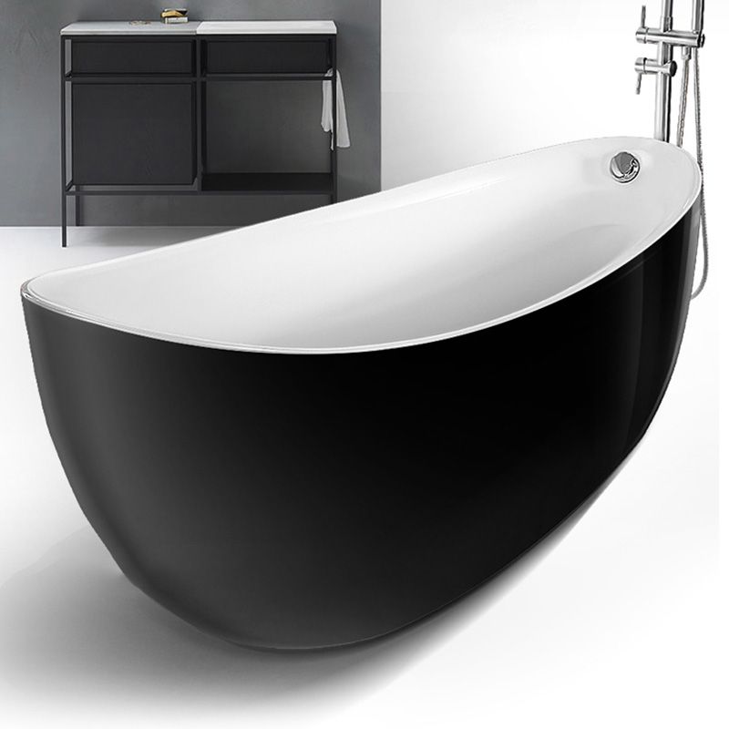 Modern White Ellipse Acrylic Bathtub Freestand Soaking Bathtub with Drain Bath Tub Clearhalo 'Bathroom Remodel & Bathroom Fixtures' 'Bathtubs' 'Home Improvement' 'home_improvement' 'home_improvement_bathtubs' 'Showers & Bathtubs' 1200x1200_5ac1ea53-3173-477c-a62d-023a715d4f3a