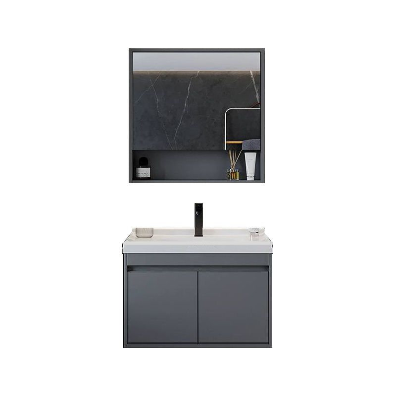Solid Wood Grey Modern Wall Mount Open Console with Sink Set Clearhalo 'Bathroom Remodel & Bathroom Fixtures' 'Bathroom Vanities' 'bathroom_vanities' 'Home Improvement' 'home_improvement' 'home_improvement_bathroom_vanities' 1200x1200_5af0462b-6b87-4333-8d4f-1b15daba9bb6