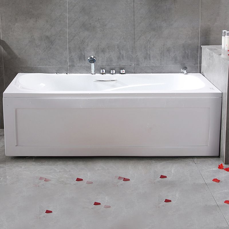 Modern Rectangular Bath Tub White Acrylic Tub with Internal Drain Clearhalo 'Bathroom Remodel & Bathroom Fixtures' 'Bathtubs' 'Home Improvement' 'home_improvement' 'home_improvement_bathtubs' 'Showers & Bathtubs' 1200x1200_5b188c37-76eb-4be7-aef8-cf9ff001c00e