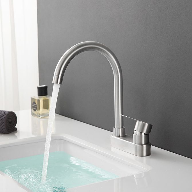 Modern Style Vessel Faucet Stainless Steel Single Handle High Arc Vessel Faucet Clearhalo 'bathroom_sink_faucets' 'Conjunta de Baño y Conjunta de Grifo' 'Coronamiento de Baño y Dispositivo de Baño' 'Grifo del lavabo del baño' 'Hogar' 'home_improvement' 'home_improvement_bathroom_sink_faucets' 'Mejoras para el hogar' 1200x1200_5b2c9eae-f93f-405f-b17e-f3f67dfd39e2