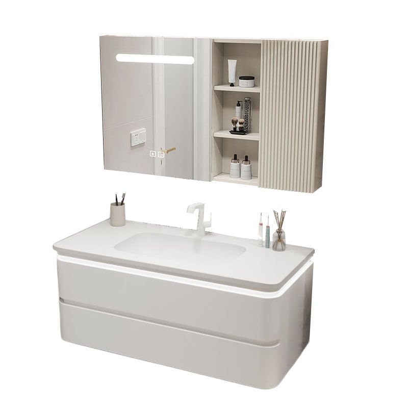 Wall Mount Modern Bathroom Vanity Set with Mirror Faucet Sink Clearhalo 'Bathroom Remodel & Bathroom Fixtures' 'Bathroom Vanities' 'bathroom_vanities' 'Home Improvement' 'home_improvement' 'home_improvement_bathroom_vanities' 1200x1200_5b61df73-283d-4a9d-bebe-ac7d22e29b54