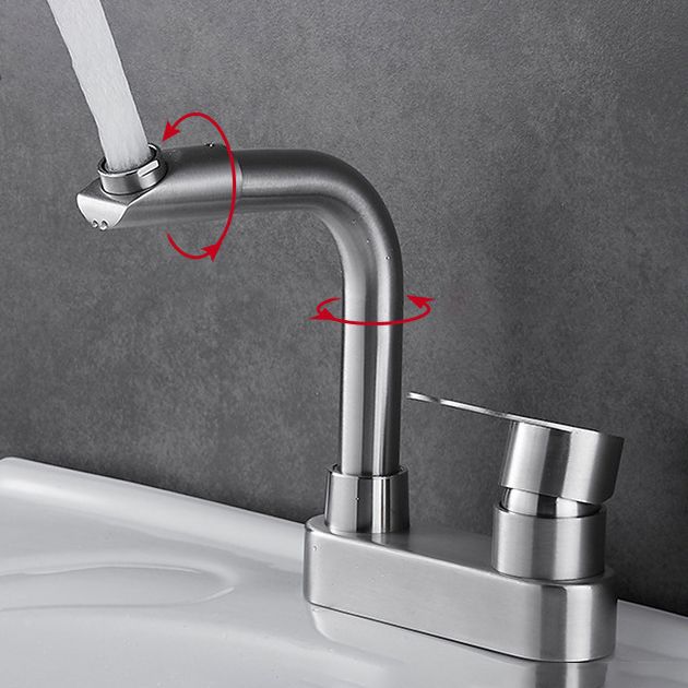 Bathroom Sink 304 Stainless Steel Center Faucet, Single Handle Bathroom Vanity Faucet Clearhalo 'bathroom_sink_faucets' 'Conjunta de Baño y Conjunta de Grifo' 'Coronamiento de Baño y Dispositivo de Baño' 'Grifo del lavabo del baño' 'Hogar' 'home_improvement' 'home_improvement_bathroom_sink_faucets' 'Mejoras para el hogar' 1200x1200_5b624624-90c1-4156-8663-7a7cf0531ffd