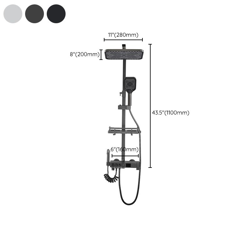 Contemporary Brass Shower Set Wall Mounted Shower System for Bathroom Clearhalo 'Bathroom Remodel & Bathroom Fixtures' 'Home Improvement' 'home_improvement' 'home_improvement_shower_faucets' 'Shower Faucets & Systems' 'shower_faucets' 'Showers & Bathtubs Plumbing' 'Showers & Bathtubs' 1200x1200_5b680a44-0d31-43d3-8228-c07260cd466b