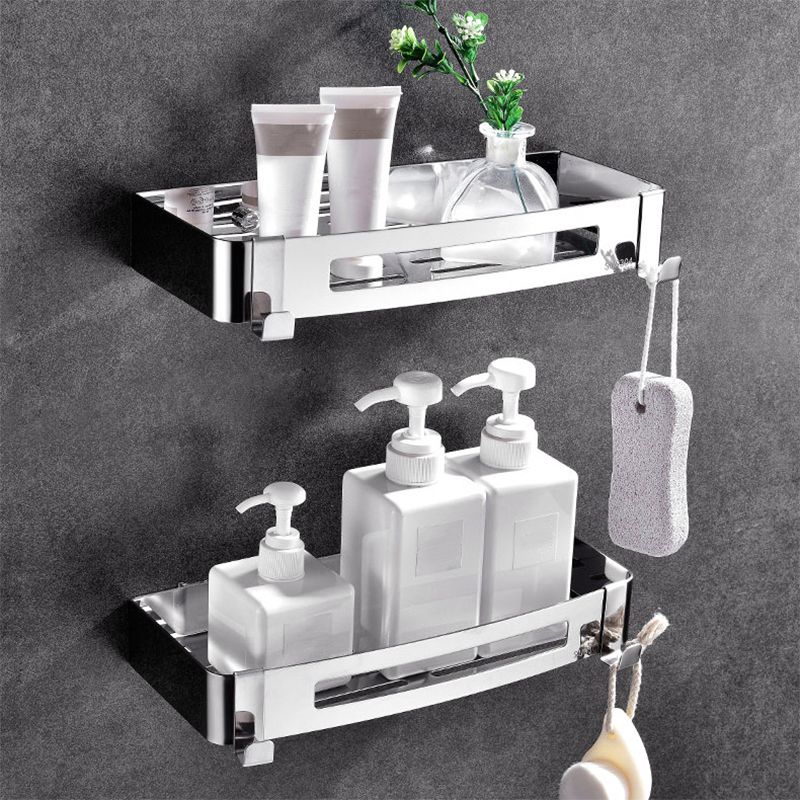 Modern Bathroom Hardware Set Silver Bath Shelf Bath Hardware Set Clearhalo 'Bathroom Hardware Sets' 'Bathroom Hardware' 'Bathroom Remodel & Bathroom Fixtures' 'bathroom_hardware_sets' 'Home Improvement' 'home_improvement' 'home_improvement_bathroom_hardware_sets' 1200x1200_5b80d37d-10de-4ac0-96f0-c054331edc6e