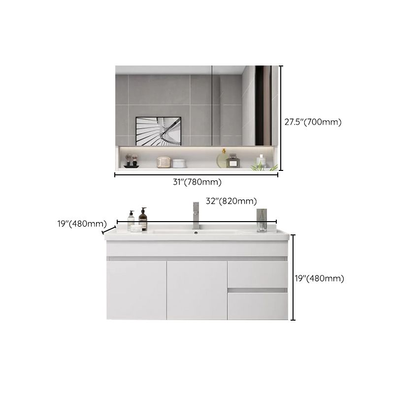 Glam Bathroom Sink Vanity Wall Mount Bathroom Vanity Set with Mirror Clearhalo 'Bathroom Remodel & Bathroom Fixtures' 'Bathroom Vanities' 'bathroom_vanities' 'Home Improvement' 'home_improvement' 'home_improvement_bathroom_vanities' 1200x1200_5b938735-2876-473c-b617-7c18d5365670