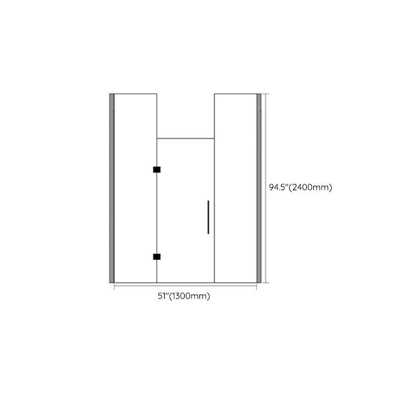 Frameless to Ceiling Bathroom Screen, Swing Tempered Glass Shower Door Clearhalo 'Bathroom Remodel & Bathroom Fixtures' 'Home Improvement' 'home_improvement' 'home_improvement_shower_tub_doors' 'Shower and Tub Doors' 'shower_tub_doors' 'Showers & Bathtubs' 1200x1200_5ba77f6d-2410-42ac-b48e-6a5c83bd6e67