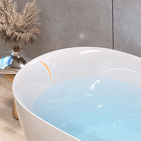 Back to Wall Modern Bathtub Freestanding Acrylic Soaking Bath Clearhalo 'Bathroom Remodel & Bathroom Fixtures' 'Bathtubs' 'Home Improvement' 'home_improvement' 'home_improvement_bathtubs' 'Showers & Bathtubs' 1200x1200_5bbf8f79-3fe2-4647-90ab-2383cad651f5