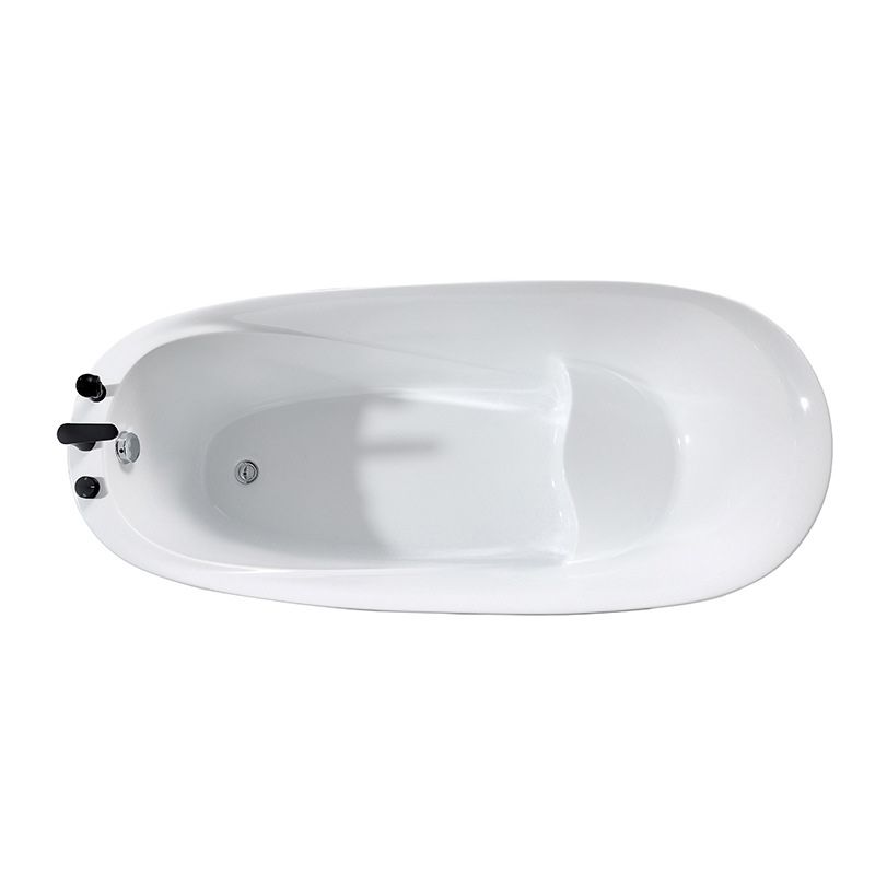 Oval Slipper Soaking Bathtub Modern Acrylic Freestanding Bathtub in White Clearhalo 'Bathroom Remodel & Bathroom Fixtures' 'Bathtubs' 'Home Improvement' 'home_improvement' 'home_improvement_bathtubs' 'Showers & Bathtubs' 1200x1200_5bc90bbe-f561-44de-bff1-b37e3e843759