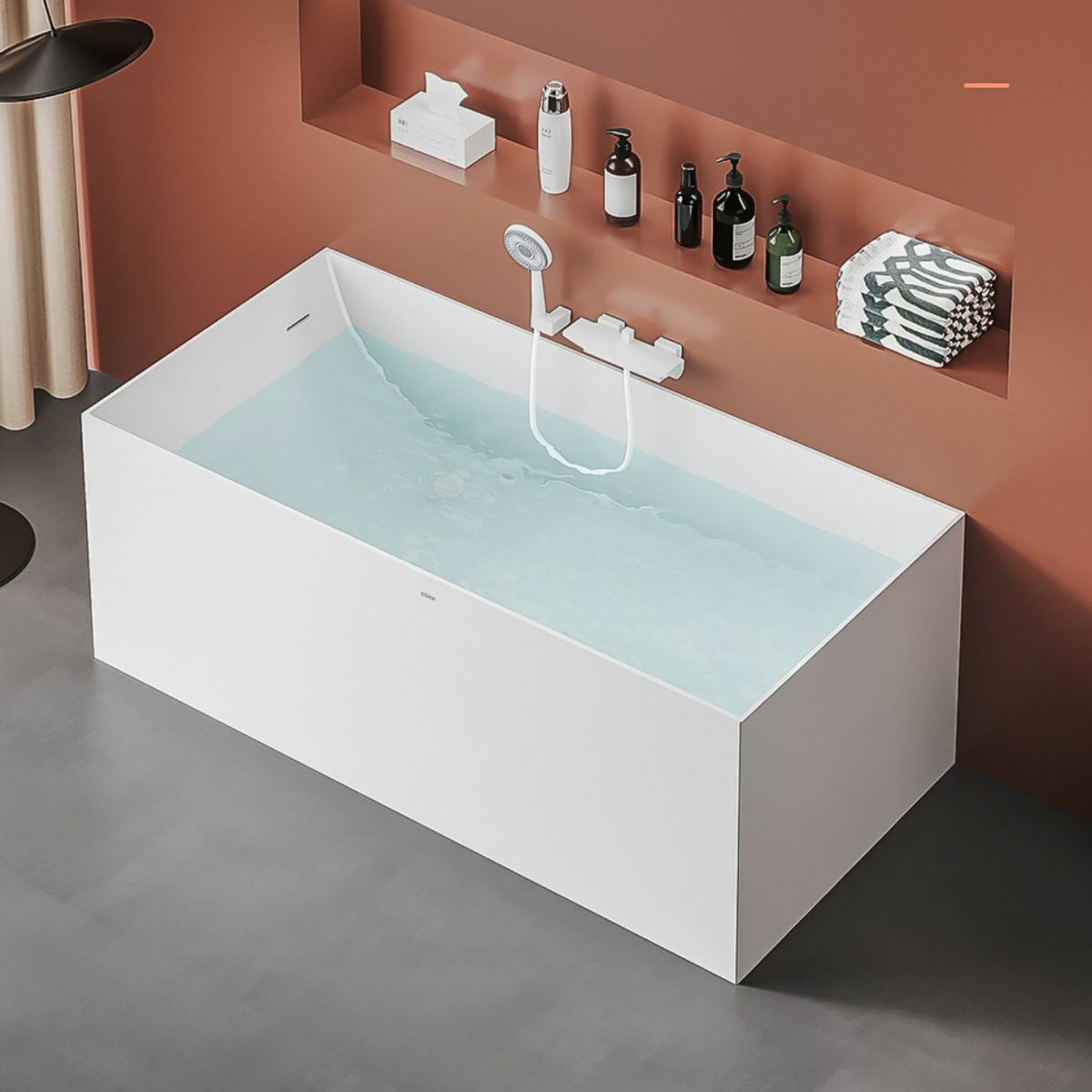 Modern Stone Rectangular Bathtub Antique Finish Flat Bottom Bath Tub Clearhalo 'Bathroom Remodel & Bathroom Fixtures' 'Bathtubs' 'Home Improvement' 'home_improvement' 'home_improvement_bathtubs' 'Showers & Bathtubs' 1200x1200_5bd3ca93-724b-48ae-8aab-20db5e895787