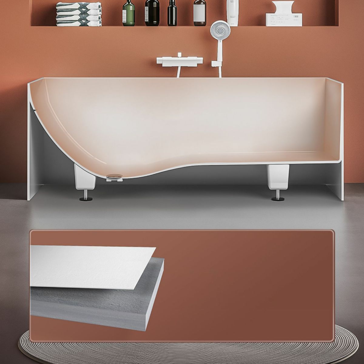 Modern Stone Rectangular Bathtub Antique Finish Flat Bottom Bath Tub Clearhalo 'Bathroom Remodel & Bathroom Fixtures' 'Bathtubs' 'Home Improvement' 'home_improvement' 'home_improvement_bathtubs' 'Showers & Bathtubs' 1200x1200_5bd44165-38e9-4f71-9a2e-b3f36d57b9f4