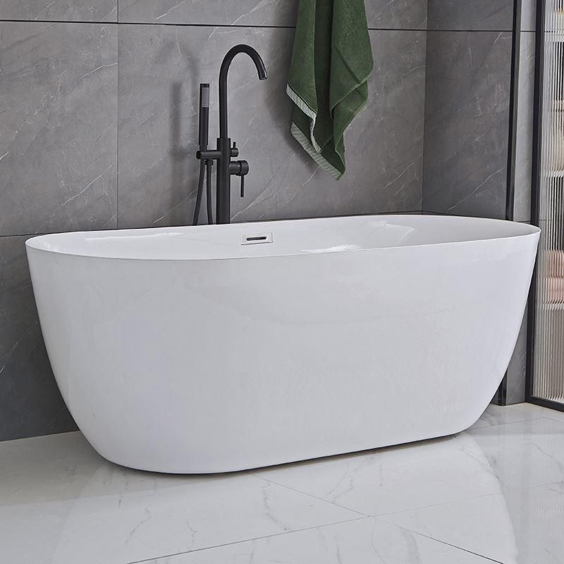 Modern Ellipse Acrylic Bathtub Freestanding Soaking Bathtub with Overflow Hole Clearhalo 'Bathroom Remodel & Bathroom Fixtures' 'Bathtubs' 'Home Improvement' 'home_improvement' 'home_improvement_bathtubs' 'Showers & Bathtubs' 1200x1200_5be30d30-228d-4b83-b865-34a5173f1cea