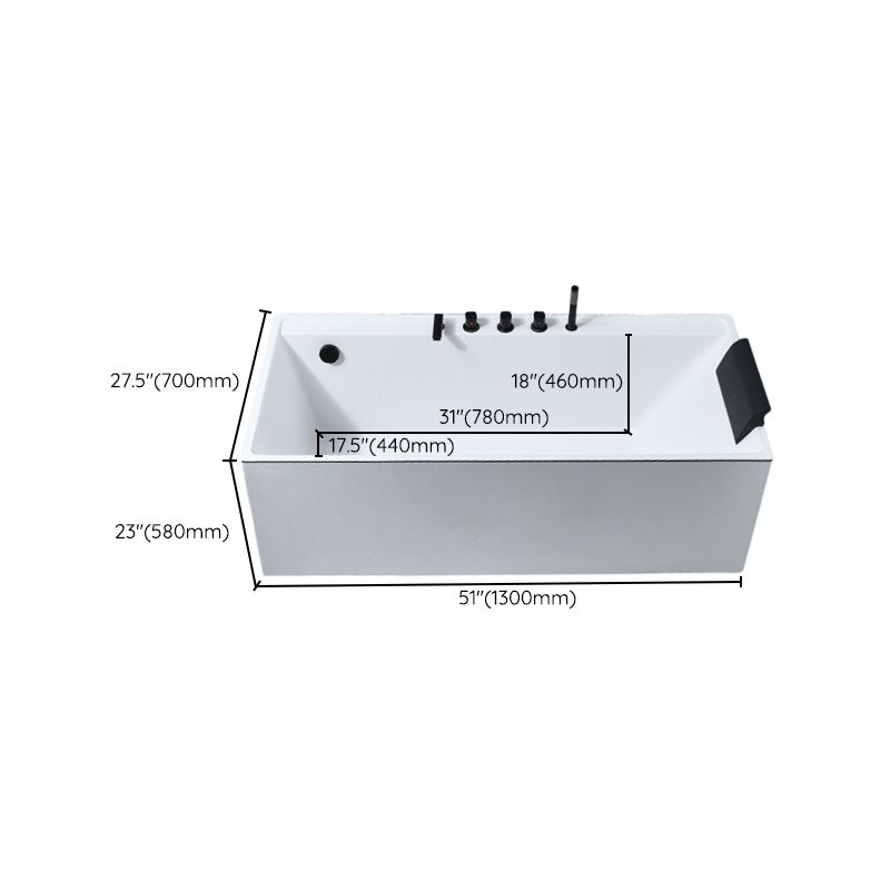 Modern Rectangular Bathtub White Soaking Acrylic Freestanding Bath Clearhalo 'Bathroom Remodel & Bathroom Fixtures' 'Bathtubs' 'Home Improvement' 'home_improvement' 'home_improvement_bathtubs' 'Showers & Bathtubs' 1200x1200_5c7633f1-7b4e-4c9c-a9da-5b7e9f0055a5