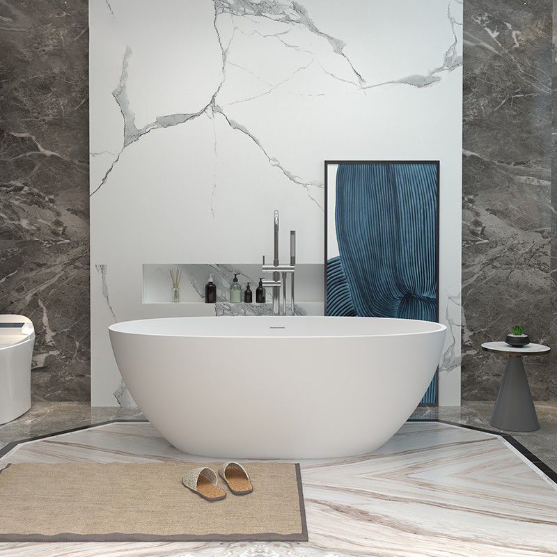 Modern Stone Oval Bathtub Antique Finish Freestanding Bath Tub Clearhalo 'Bathroom Remodel & Bathroom Fixtures' 'Bathtubs' 'Home Improvement' 'home_improvement' 'home_improvement_bathtubs' 'Showers & Bathtubs' 1200x1200_5cb0ccda-bd76-4031-bfd6-9b8933d03816