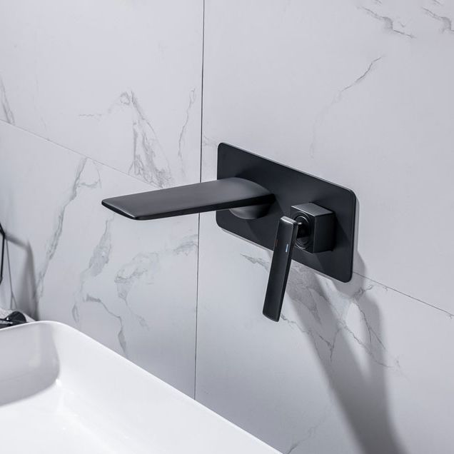 Waterfall Wall Mounted Bathroom Faucet Modern Lavatory Faucet Clearhalo 'bathroom_sink_faucets' 'Conjunta de Baño y Conjunta de Grifo' 'Coronamiento de Baño y Dispositivo de Baño' 'Grifo del lavabo del baño' 'Hogar' 'home_improvement' 'home_improvement_bathroom_sink_faucets' 'Mejoras para el hogar' 1200x1200_5cb3420f-74cc-4b89-981f-1cadc97defca