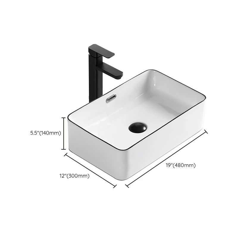 Modern Bathroom Sink Porcelain Rectangular with Overflow and Drain Assembly Basin Sink Clearhalo 'Bathroom Remodel & Bathroom Fixtures' 'Bathroom Sinks & Faucet Components' 'Bathroom Sinks' 'bathroom_sink' 'Home Improvement' 'home_improvement' 'home_improvement_bathroom_sink' 1200x1200_5ccd5811-3072-4e4b-a1b3-6e1df18dd3fc