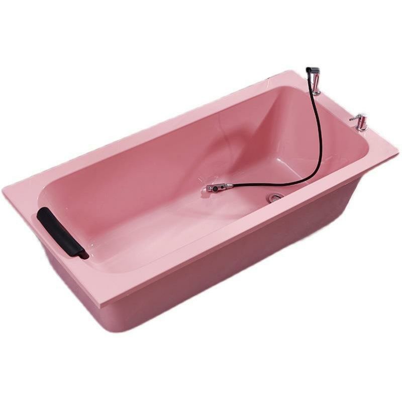 Modern Rectangular Bathtub Back to Wall Soaking Acrylic Freestanding Bath Clearhalo 'Bathroom Remodel & Bathroom Fixtures' 'Bathtubs' 'Home Improvement' 'home_improvement' 'home_improvement_bathtubs' 'Showers & Bathtubs' 1200x1200_5cd77031-8d06-43c3-bc65-627037a5954f