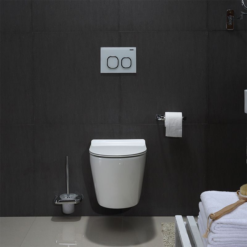 Modern Siphon Jet Toilet Bowl Wall Mount Flush Toilet with Seat for Bathroom Clearhalo 'Bathroom Remodel & Bathroom Fixtures' 'Home Improvement' 'home_improvement' 'home_improvement_toilets' 'Toilets & Bidets' 'Toilets' 1200x1200_5cdfe168-c7ef-414e-a64e-ca44e3f634af