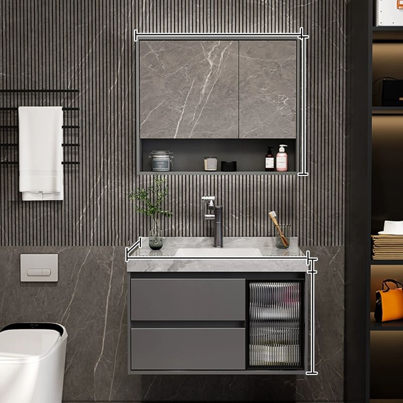 Grey Modern Wood Wall Mount Single-Sink Bathroom Vanity Set Clearhalo 'Bathroom Remodel & Bathroom Fixtures' 'Bathroom Vanities' 'bathroom_vanities' 'Home Improvement' 'home_improvement' 'home_improvement_bathroom_vanities' 1200x1200_5ceebe61-2282-4277-a8a2-b896688dd6a5