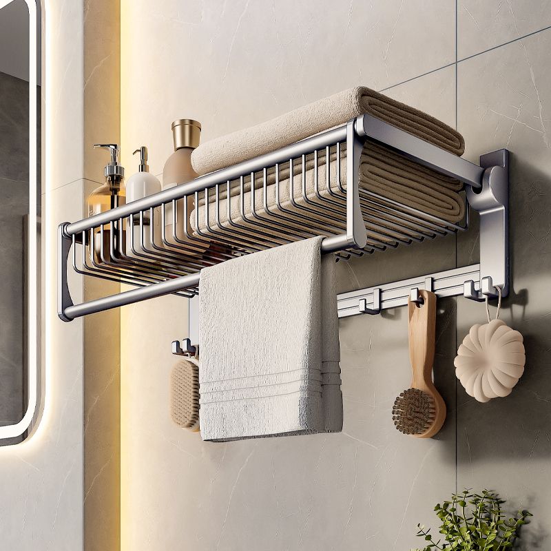 Modern Grey Bathroom Set Paper Holder Bath Shelf Bathroom Hardware Set Clearhalo 'Bathroom Hardware Sets' 'Bathroom Hardware' 'Bathroom Remodel & Bathroom Fixtures' 'bathroom_hardware_sets' 'Home Improvement' 'home_improvement' 'home_improvement_bathroom_hardware_sets' 1200x1200_5cf25917-8cd6-4a22-8496-fa38b418674d