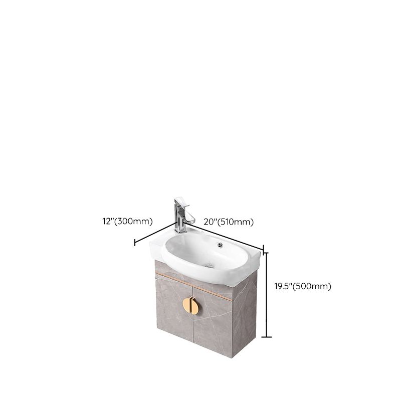 Rectangular Glam Sink Vanity Ceramic Single Wall Mount Vanity Set Clearhalo 'Bathroom Remodel & Bathroom Fixtures' 'Bathroom Vanities' 'bathroom_vanities' 'Home Improvement' 'home_improvement' 'home_improvement_bathroom_vanities' 1200x1200_5cf36deb-05c4-45b4-bc4e-dcd6ea2fca66