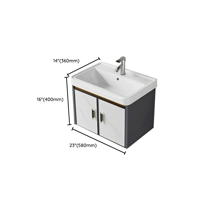 Modern Wall Mount Sink Vanity with Faucet Sink Doors for Bathroom Clearhalo 'Bathroom Remodel & Bathroom Fixtures' 'Bathroom Vanities' 'bathroom_vanities' 'Home Improvement' 'home_improvement' 'home_improvement_bathroom_vanities' 1200x1200_5d01aeff-0eaf-4a91-90a3-86efeeb3b739