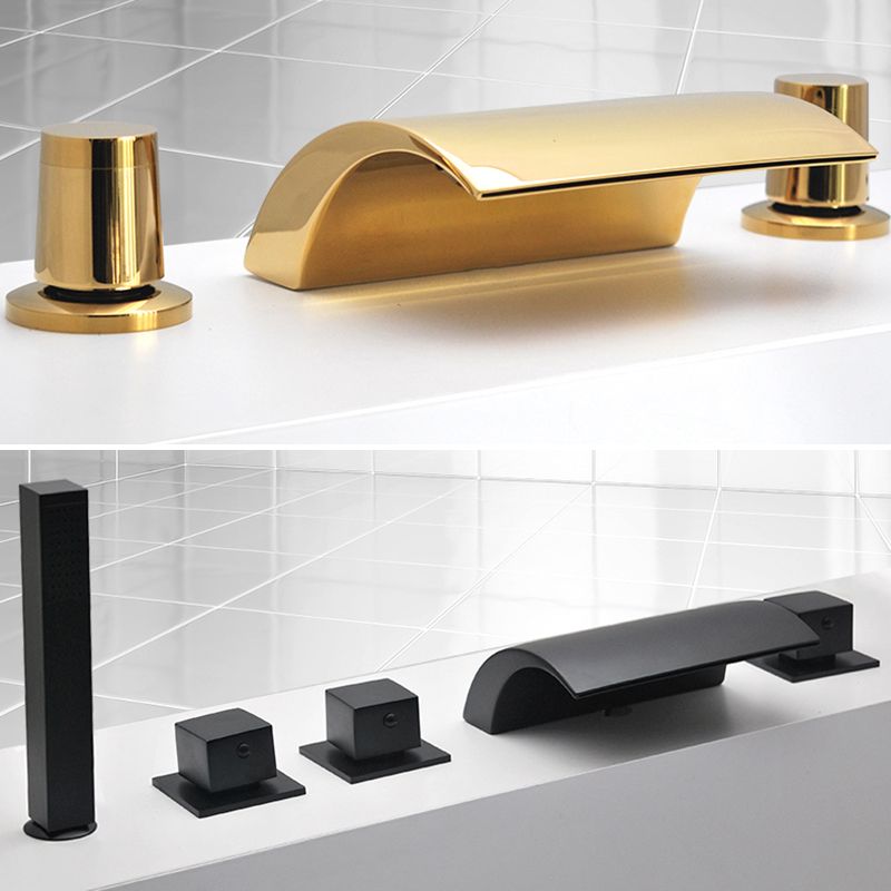 Contemporary Bath Faucet Trim Metal Deck Mounted Bath Faucet Trim Clearhalo 'Bathroom Remodel & Bathroom Fixtures' 'Bathtub Faucets' 'bathtub_faucets' 'Home Improvement' 'home_improvement' 'home_improvement_bathtub_faucets' 1200x1200_5d052fa1-7315-426c-aa31-ad8e327b7ef8