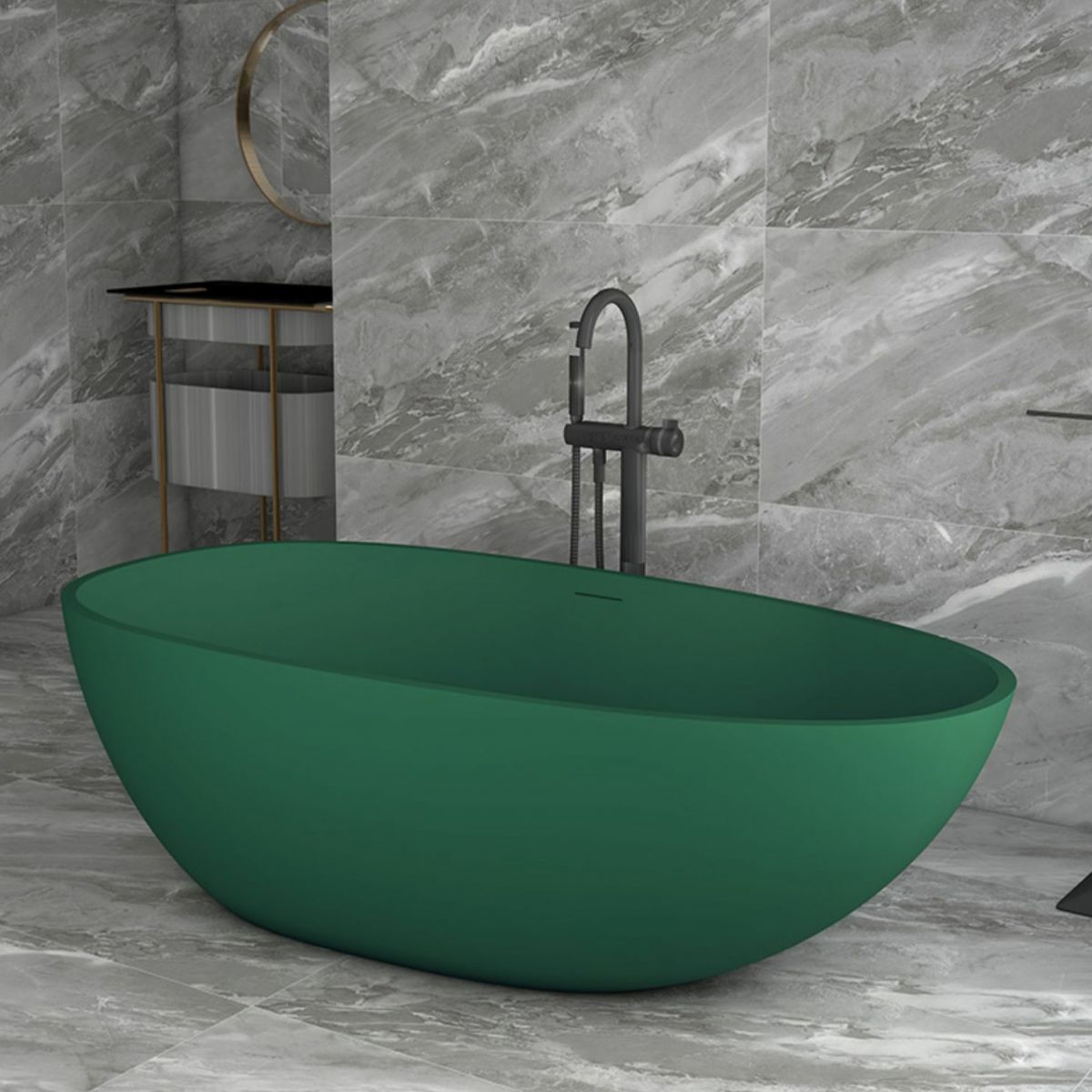 Modern Style Freestanding Soaking Bathtub Stone Free Form Bathtub Clearhalo 'Bathroom Remodel & Bathroom Fixtures' 'Bathtubs' 'Home Improvement' 'home_improvement' 'home_improvement_bathtubs' 'Showers & Bathtubs' 1200x1200_5d1f7d64-1d66-4bd8-8666-8ec140244813