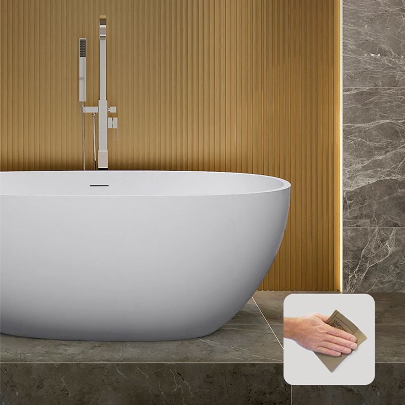 Modern Oval Tub with Drain and Overflow Trim White Soaking Bathtub for Home Clearhalo 'Bathroom Remodel & Bathroom Fixtures' 'Bathtubs' 'Home Improvement' 'home_improvement' 'home_improvement_bathtubs' 'Showers & Bathtubs' 1200x1200_5d8c3e75-1ce6-464f-a12c-1547568b6d27