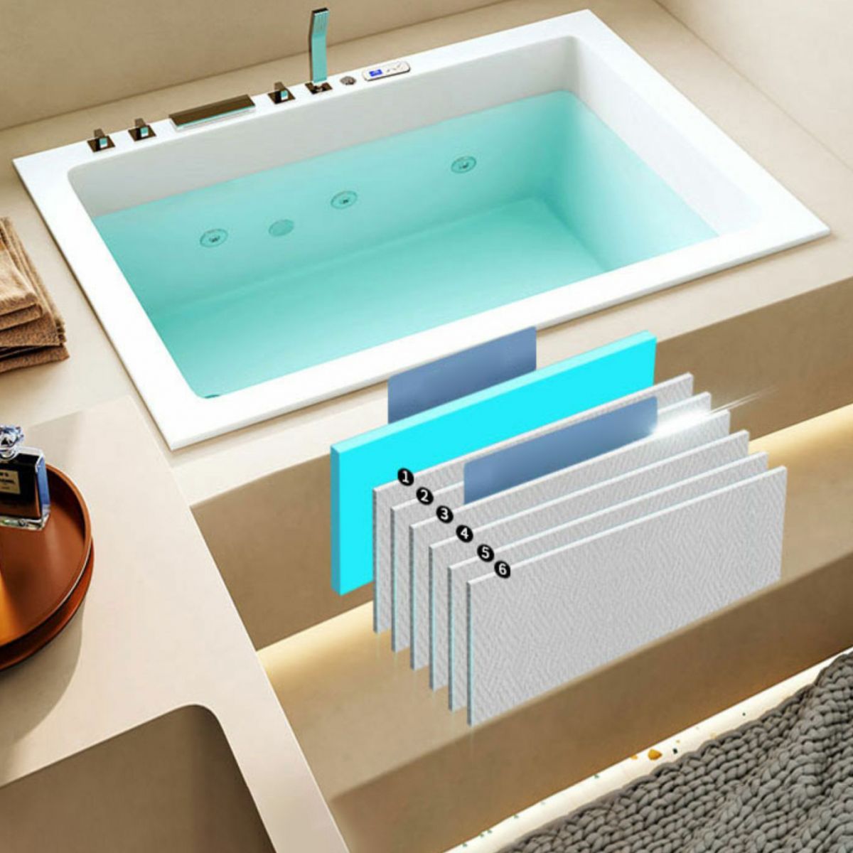 Modern Drop-in Acrylic Bathtub Rectangle Soaking/Whirlpool Bathtub Clearhalo 'Bathroom Remodel & Bathroom Fixtures' 'Bathtubs' 'Home Improvement' 'home_improvement' 'home_improvement_bathtubs' 'Showers & Bathtubs' 1200x1200_5d932d7d-e40c-4f45-9e28-eaad58b347a9