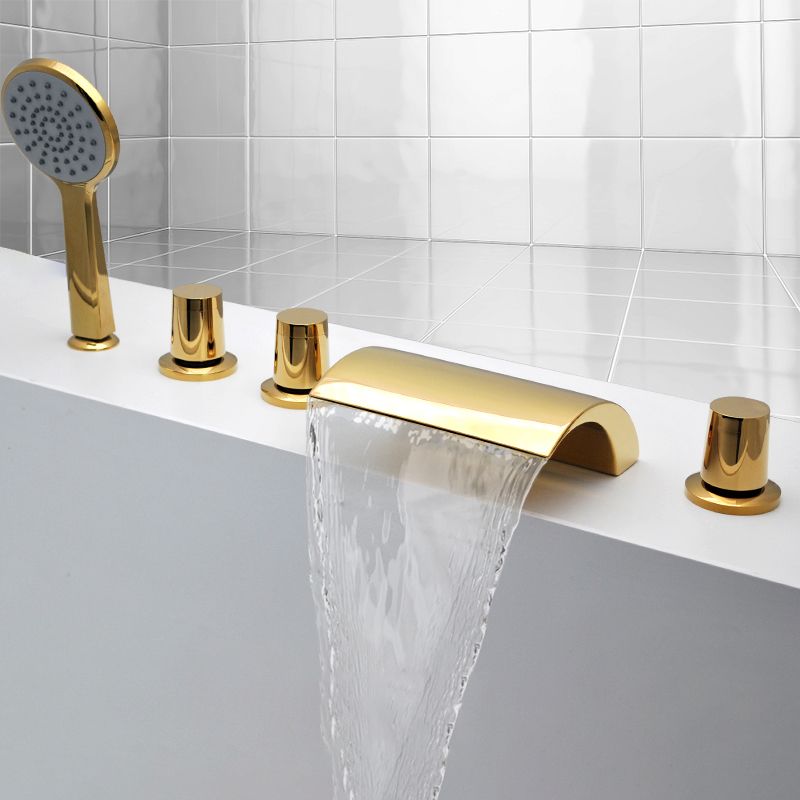 Contemporary Bath Faucet Trim Metal Deck Mounted Bath Faucet Trim Clearhalo 'Bathroom Remodel & Bathroom Fixtures' 'Bathtub Faucets' 'bathtub_faucets' 'Home Improvement' 'home_improvement' 'home_improvement_bathtub_faucets' 1200x1200_5da77305-246c-4e92-bddd-1da3191983ad