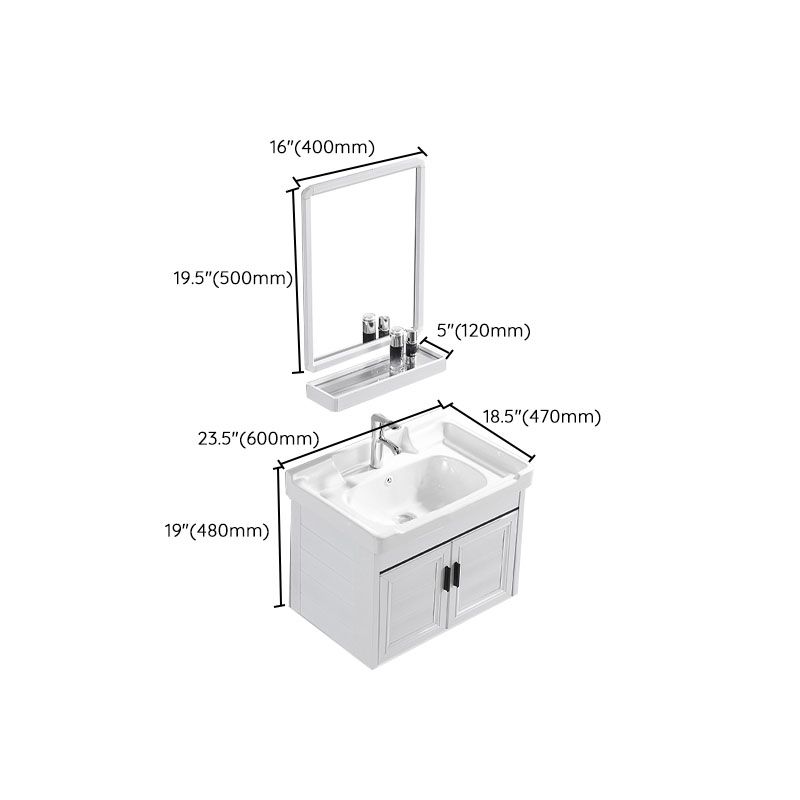 Modern White Wall Mount Bathroom Sink Vanity with Faucet Sink Clearhalo 'Bathroom Remodel & Bathroom Fixtures' 'Bathroom Vanities' 'bathroom_vanities' 'Home Improvement' 'home_improvement' 'home_improvement_bathroom_vanities' 1200x1200_5db453cc-6dce-431b-80db-d4d247004e3c